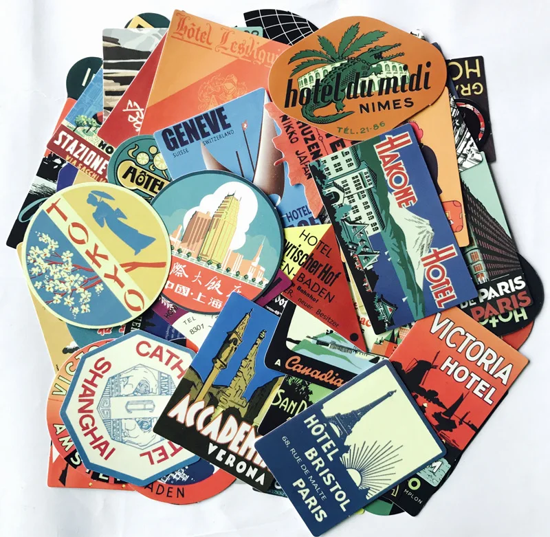 Retro Style Travel Hotel Stickers Building Logo for Laptop Suitcase Luggage Bike Skateboard Car Styling Phone Decals DIY Sticker
Retro Style Travel Hotel Stickers Building Logo for Laptop Suitcase Luggage Bike Skateboard Car Styling Phone Decals DIY Sticker