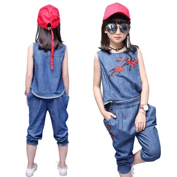Kids Summer Clothes For Girls Flower Embroidery Denim Vest + Shorts 2PCS Girls Clothing Teenage Children Tracksuits 6 8 10 12 Y
Kids Summer Clothes For Girls Flower Embroidery Denim Vest + Shorts 2PCS Girls Clothing Teenage Children Tracksuits 6 8 10 12 Y