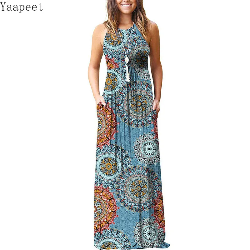 2019 New Hot Summer Women Fashion Long Bohemian Dress Sleeveless Halter Floral Print Pockets Loose Comfortable Dresses
2019 New Hot Summer Women Fashion Long Bohemian Dress Sleeveless Halter Floral Print Pockets Loose Comfortable Dresses