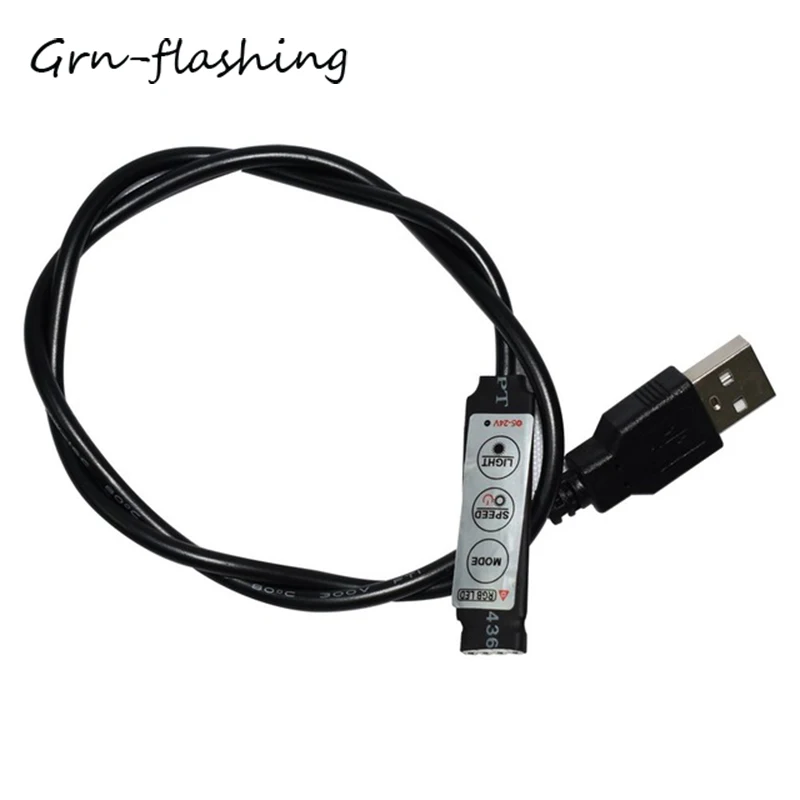 GRN-FLASHING 50CM USB connector cable line DC5-24V 3 keys 4 pins Switch line Control line for RGB LED strip
GRN-FLASHING 50CM USB connector cable line DC5-24V 3 keys 4 pins Switch line Control line for RGB LED strip