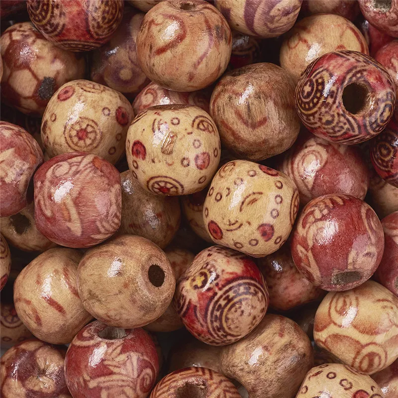 300pcs Mixed Color Round Printed Wood Beads Bead Spacers for Jewelry Making DIY Bracelet Necklace 13x12mm Hole: 3~4mm
300pcs Mixed Color Round Printed Wood Beads Bead Spacers for Jewelry Making DIY Bracelet Necklace 13x12mm Hole: 3~4mm