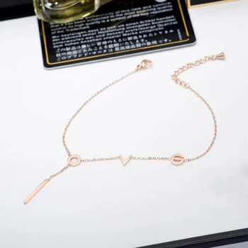 YUN RUO Fashion Rose Gold Anklet Elegant LOVE Letter Chain Charm Woman Gift 316 L Stainless Steel Jewelry Top Quality Not Fade
YUN RUO Fashion Rose Gold Anklet Elegant LOVE Letter Chain Charm Woman Gift 316 L Stainless Steel Jewelry Top Quality Not Fade