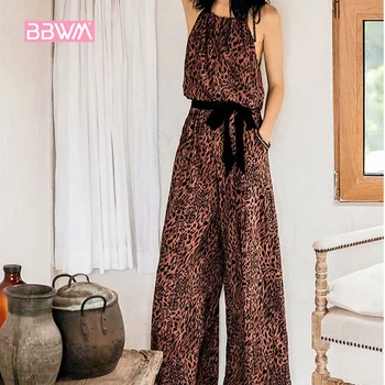 Spring 2019 new sling leopard jumpsuit women's jumpsuit holiday wide leg pants beach Female animal print
Spring 2019 new sling leopard jumpsuit women's jumpsuit holiday wide leg pants beach Female animal print