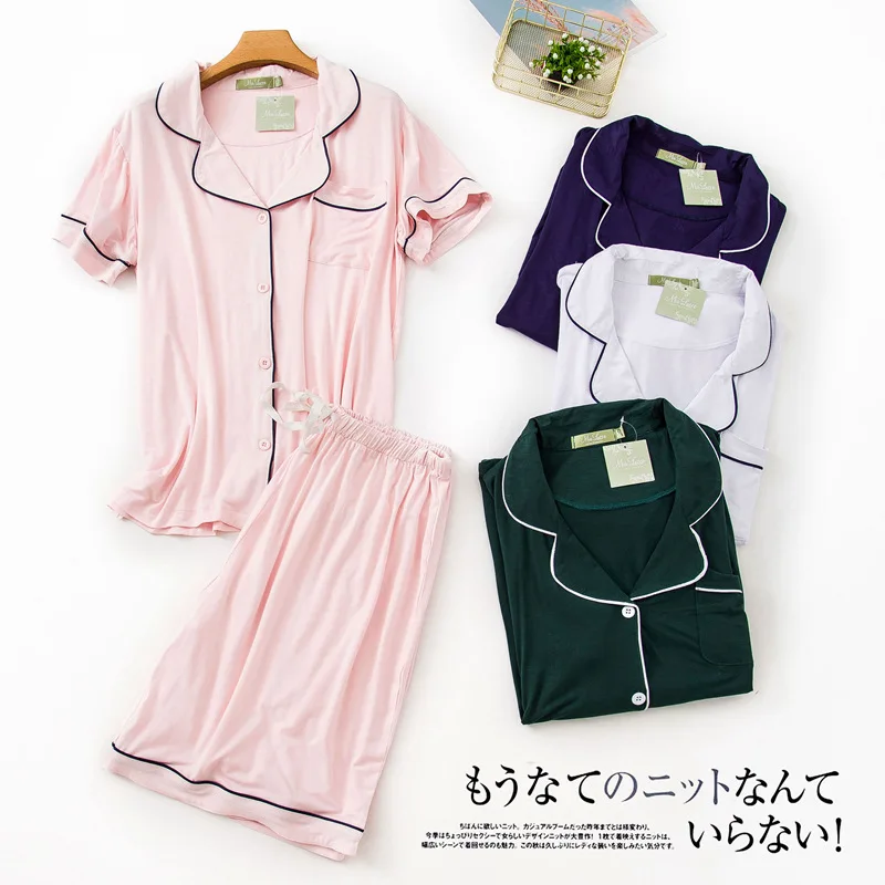 Summer New Modal Ladies Short-sleeved Shorts Suit Men's Pajamas Set Korean Home Clothes Pijama Pyjama Femme White Pajama Set
Summer New Modal Ladies Short-sleeved Shorts Suit Men's Pajamas Set Korean Home Clothes Pijama Pyjama Femme White Pajama Set