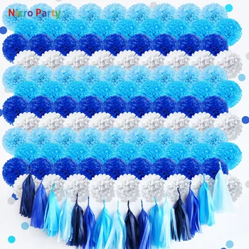 Nicro 128 pcs/set Blue Gradient Paper Flower Pompom Tissue Tassel Birthday Baby Shower Party Home Decor Decoration DIY #Set132
Nicro 128 pcs/set Blue Gradient Paper Flower Pompom Tissue Tassel Birthday Baby Shower Party Home Decor Decoration DIY #Set132