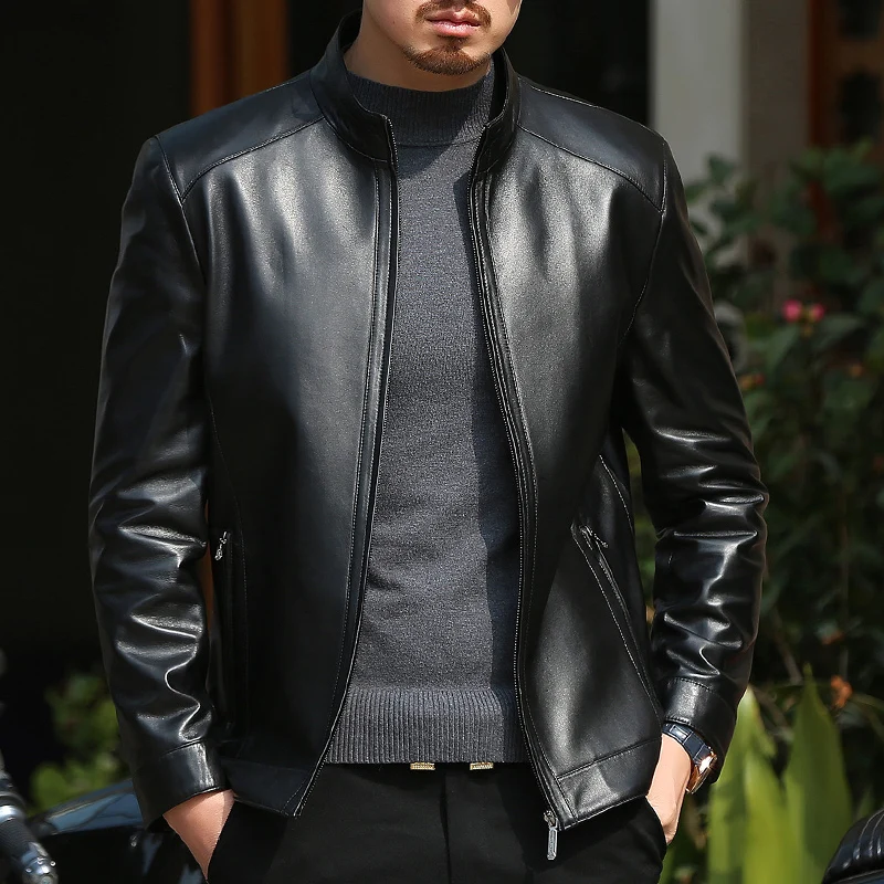Genuine Leather Jacket Men Spring Autumn Real Sheepskin Coat Real Leather Stand Collar Jackets Jaqueta Couro BANG18JA1819 YY422
Genuine Leather Jacket Men Spring Autumn Real Sheepskin Coat Real Leather Stand Collar Jackets Jaqueta Couro BANG18JA1819 YY422