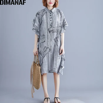 DIMANAF Plus Size Women Summer Dress Vintage Print Striped Casual Ruffles Female Vestidos Loose Big Size Lady Shirts Dress 2019
DIMANAF Plus Size Women Summer Dress Vintage Print Striped Casual Ruffles Female Vestidos Loose Big Size Lady Shirts Dress 2019