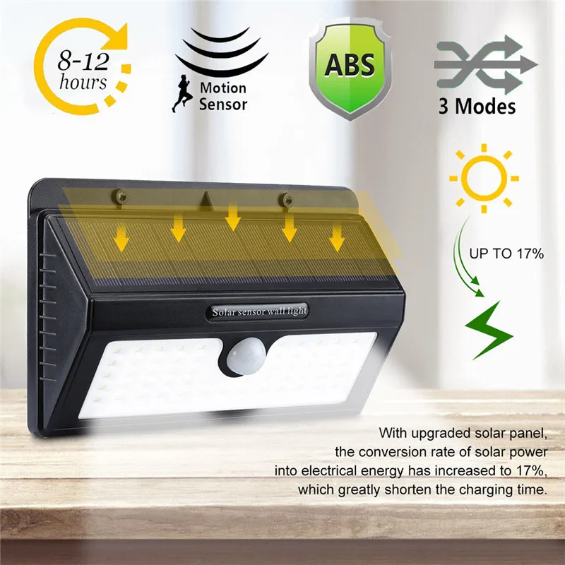55 LED 1300LM Solar Outdoor Led Light 3 Modes PIR Motion Sensor Solar Garden Lights Waterproof Lamp eclairage solaire exterieur
55 LED 1300LM Solar Outdoor Led Light 3 Modes PIR Motion Sensor Solar Garden Lights Waterproof Lamp eclairage solaire exterieur