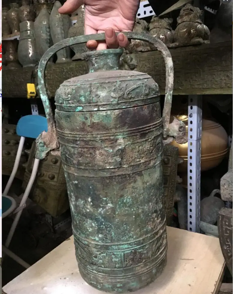 S5580 Biggest Old Chinese Bronze Folk word food water vessel portable kettle Pot Jar Crock D0317
S5580 Biggest Old Chinese Bronze Folk word food water vessel portable kettle Pot Jar Crock D0317