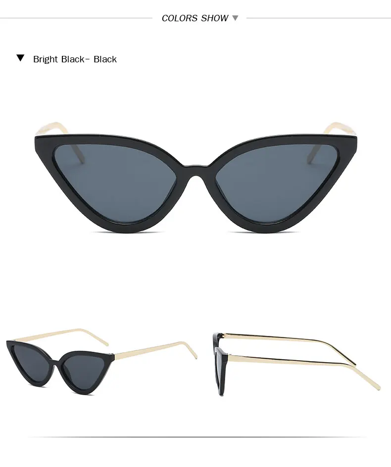 Cat Eye Sunglasses Women 2018 Luxury Eyewear Black Retro Female Sunglass Cateye Glasses for Woman 16