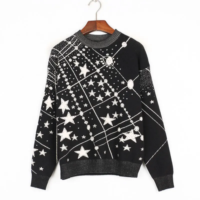 New Runway Women's Sweaters 2018 Autumn Jacquard Starry Sky Female Elegant Pullover Office Lady Jumper Outerwear Tops High End
New Runway Women's Sweaters 2018 Autumn Jacquard Starry Sky Female Elegant Pullover Office Lady Jumper Outerwear Tops High End
