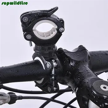 Black Torch Clip Mount Bicycle Front Light Bracket Flashlight Holder 360 Rotation Free Shipping #NO16