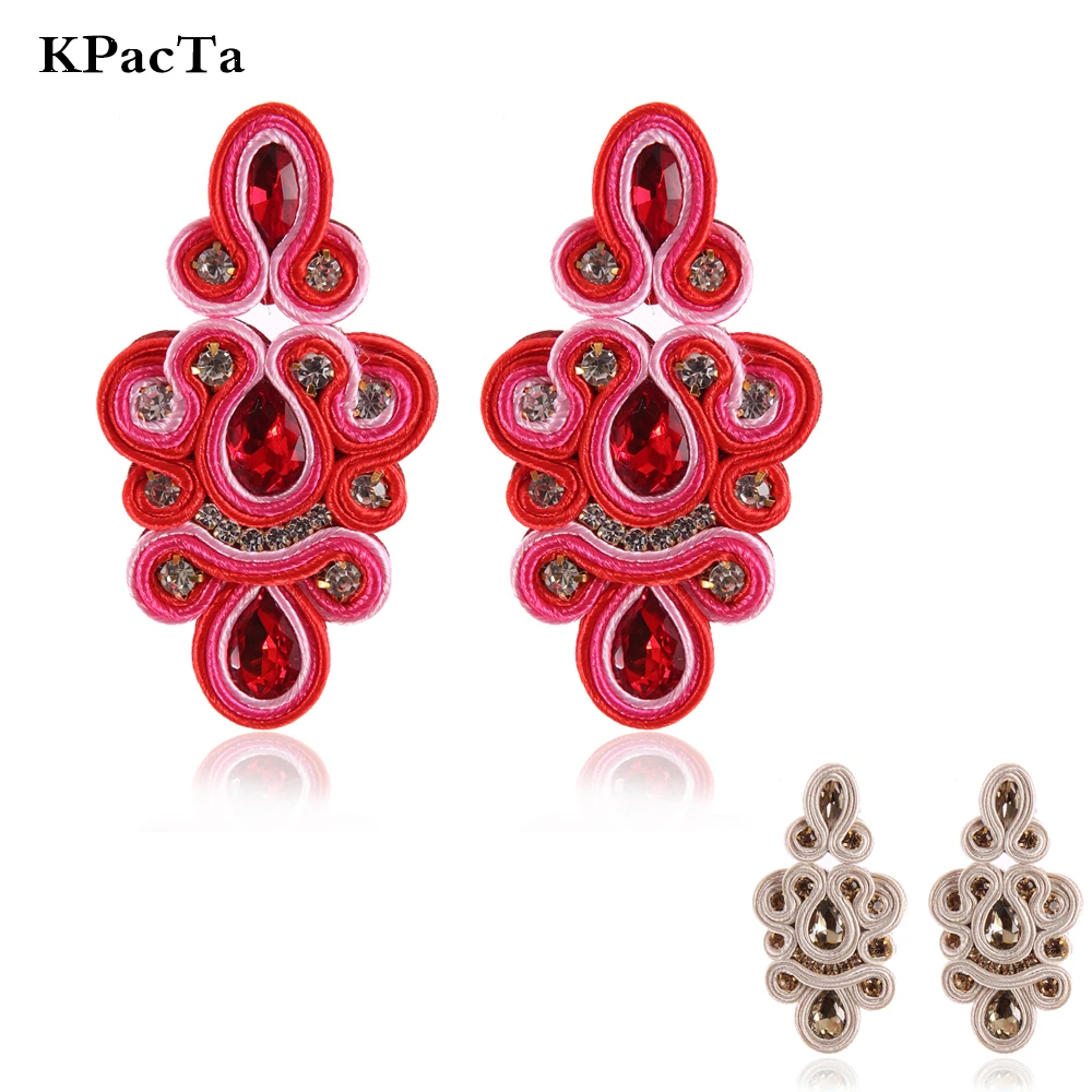 

KPacTa Fashion Soutache Long Hanging Earrings Ethnic Style Jewelry Women Popular Accessories Handmade Big Drop Earring Oorbellen