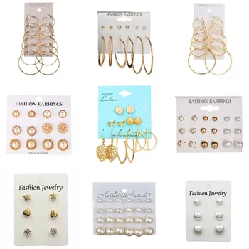 12 Pairs/Set Heart Flowers Vintage Stud Earrings Set 2019 New Rhinestone Imitation Pearl Earrings for Women Gift 22 Styles
12 Pairs/Set Heart Flowers Vintage Stud Earrings Set 2019 New Rhinestone Imitation Pearl Earrings for Women Gift 22 Styles