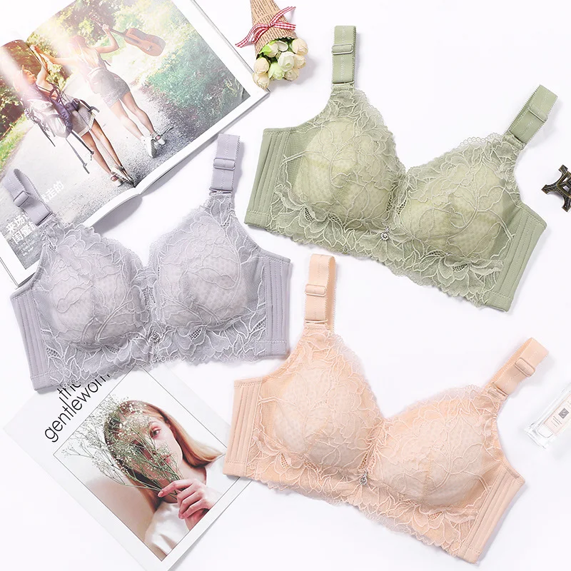 Spring and summer new lace thin bra without rims sexy small chest gathered on the bra to adjust the underwear
Spring and summer new lace thin bra without rims sexy small chest gathered on the bra to adjust the underwear