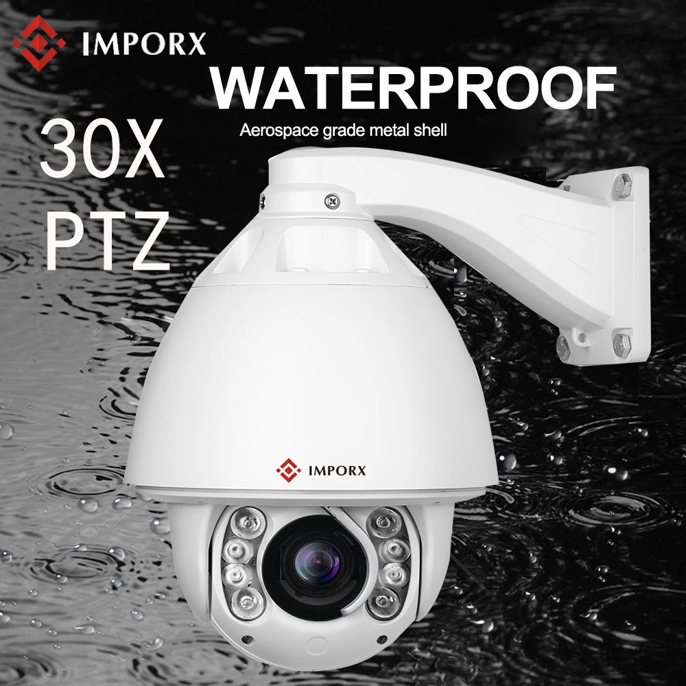 

IMPORX PTZ Camera 30X Surveillance Outdoor Camera IR 150M IP PTZ Auto Tracking Camera 2MP HD 1080P Support POE and Defogging