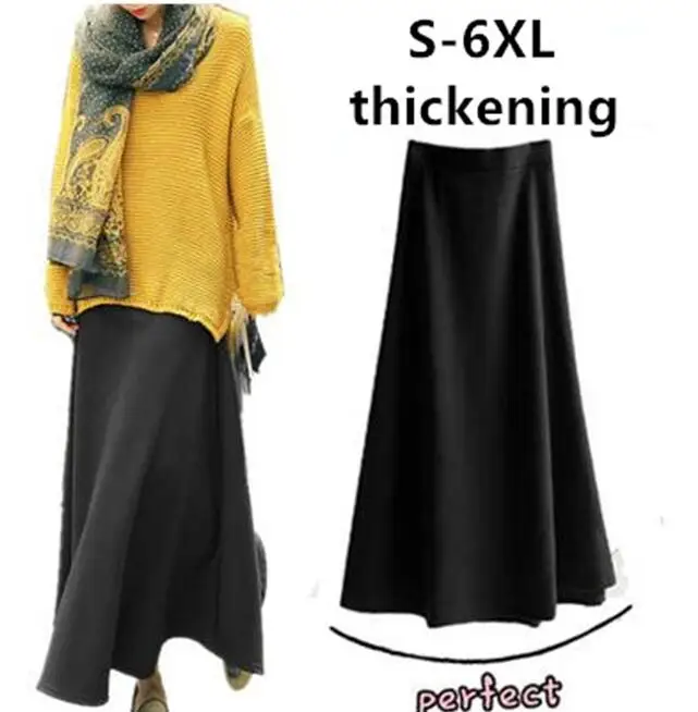 Фото Женская утепленная и теплая зимняя юбка размера плюс S 5XL 6XL - купить