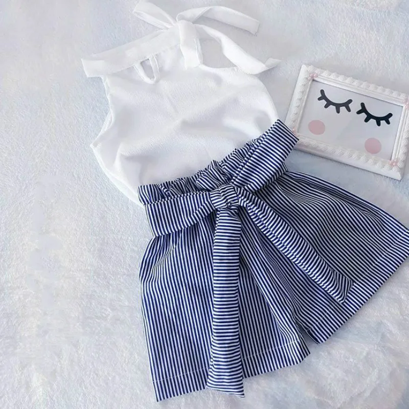 Pudcoco 2019 New Kids Baby Girls Clothing Summer White Sleeveless Solid Tops Stripe Shorts 2Pcs Children Girls Clothes Set 1-7Y
Pudcoco 2019 New Kids Baby Girls Clothing Summer White Sleeveless Solid Tops Stripe Shorts 2Pcs Children Girls Clothes Set 1-7Y
