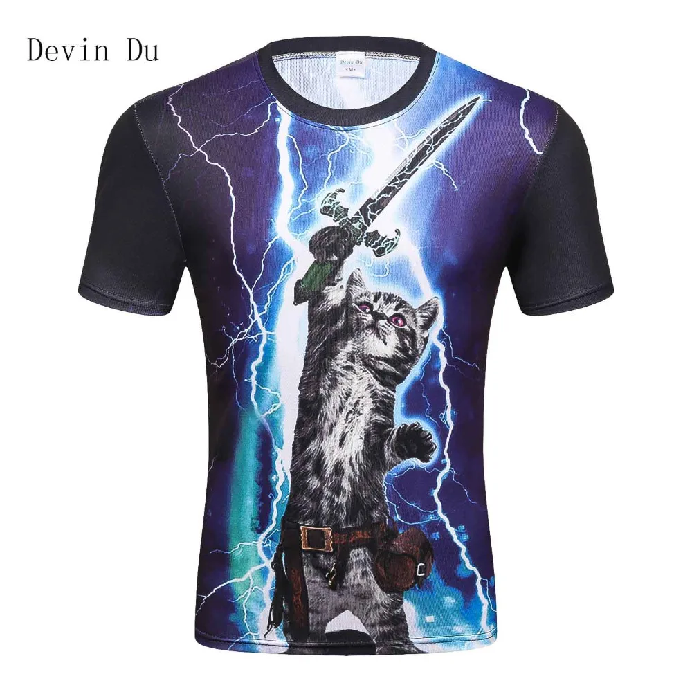 Мужская футболка с 3d принтом Devin Du Cats летние футболки в стиле хип-хоп со звездой и