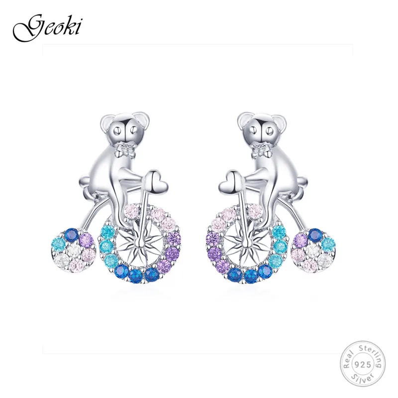 Geoki 925 Sterling Silver Blue&Purple Cubic Zirconia Bear Bicycle Earrings Women Round CZ Bike Shaped Earrings Trendy Jewelry
Geoki 925 Sterling Silver Blue&Purple Cubic Zirconia Bear Bicycle Earrings Women Round CZ Bike Shaped Earrings Trendy Jewelry