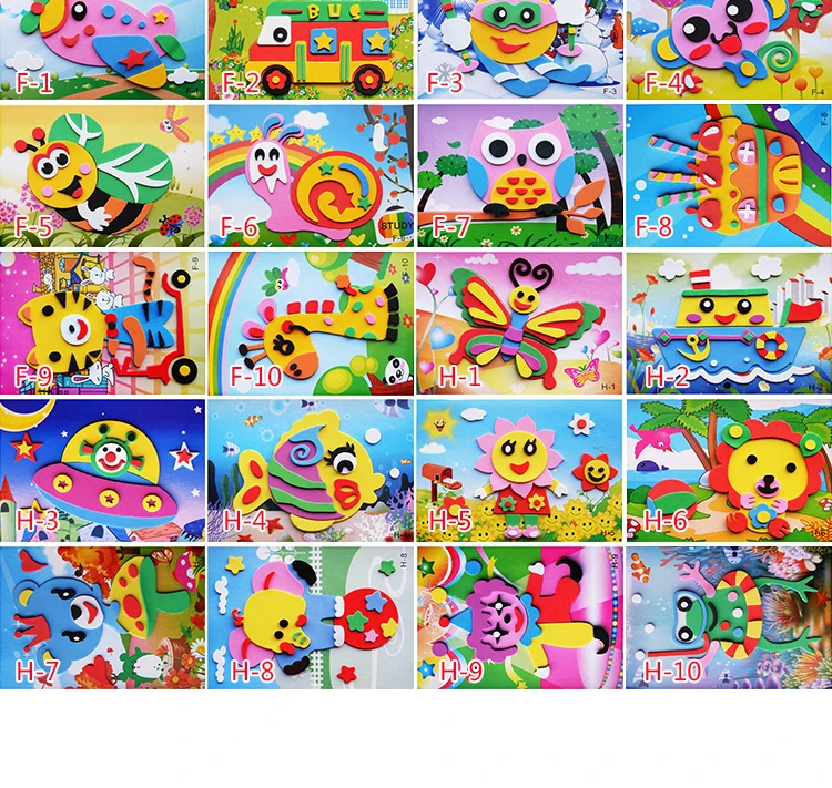20 Designs/lot 13*17cm 3D Eva Foam Craft Sticker Self-adhesive Crafts Learning Education Toys for Kids 3-6 years Series HF
20 Designs/lot 13*17cm 3D Eva Foam Craft Sticker Self-adhesive Crafts Learning Education Toys for Kids 3-6 years Series HF