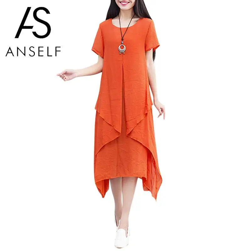 Anself Women Plus Size Dress Irregular Tiers Asymmetric Hem Loose Dress Short Sleeve Elegant Summer Dress Vestidos Verano 2019
Anself Women Plus Size Dress Irregular Tiers Asymmetric Hem Loose Dress Short Sleeve Elegant Summer Dress Vestidos Verano 2019