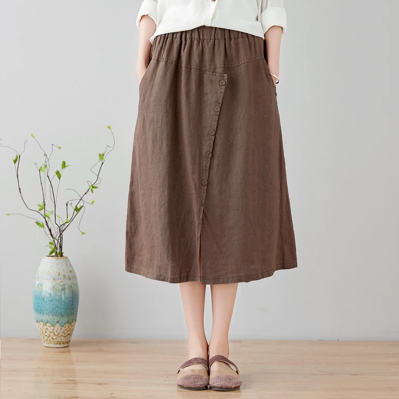 New Fashion Linen Long Skirts Womens Summer High Waist Pockets Loose Skirt Harajuku Streetwear Plus Size Midi Skirt jupe femme
New Fashion Linen Long Skirts Womens Summer High Waist Pockets Loose Skirt Harajuku Streetwear Plus Size Midi Skirt jupe femme