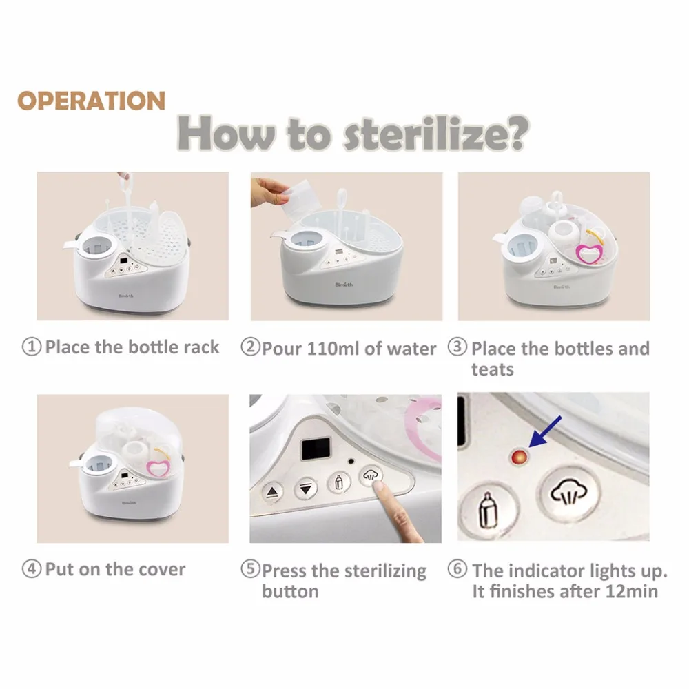 New 4 in 1 Baby Bottle Warmer Breast Sterilizer Multi-functional Breast Milk Heater Food Steam Heating Electric Sterilizer (20)