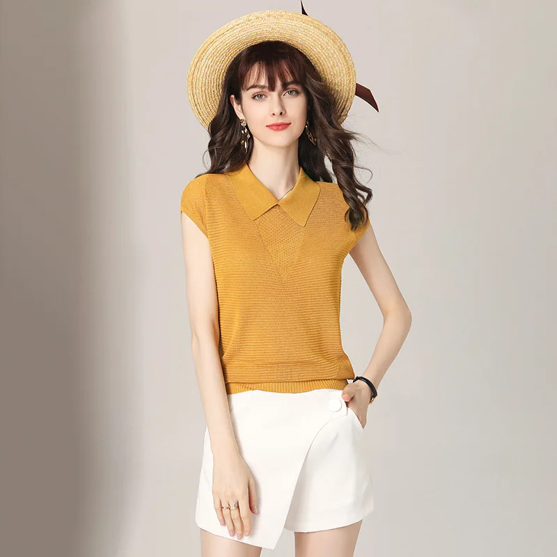 Yellow Knit Tops White Shirt Ladies Two Piece Outfits Summer 2 Piece Set Top and Shorts Matching Sets for Women Black Shorts ins
Yellow Knit Tops White Shirt Ladies Two Piece Outfits Summer 2 Piece Set Top and Shorts Matching Sets for Women Black Shorts ins