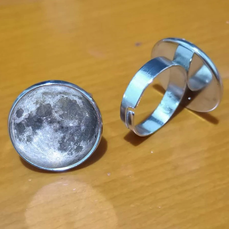 Модное кольцо из стекла с изображением Галактики звезды луны туманности космоса