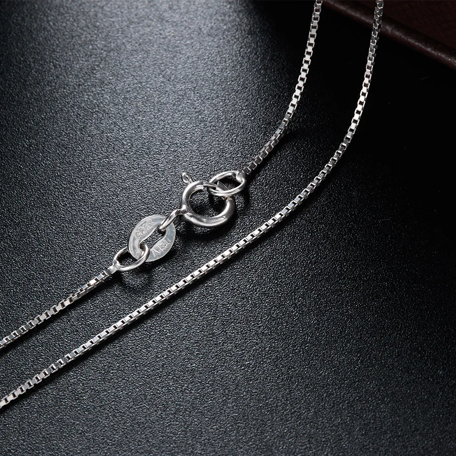 Фото Wholesale Solid Silver Fashion Women Box Chain Good Quality 925 Sterling Necklace 40cm/45cm/50cm Fine Jewelry | Украшения и