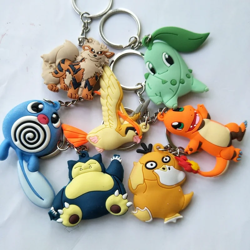 Anime Pokemon key chain Snorlax Poliwag Charmander Arcanine Psyduck Pidgeot cute cartoon PVC key ring personalized keychain gift
Anime Pokemon key chain Snorlax Poliwag Charmander Arcanine Psyduck Pidgeot cute cartoon PVC key ring personalized keychain gift