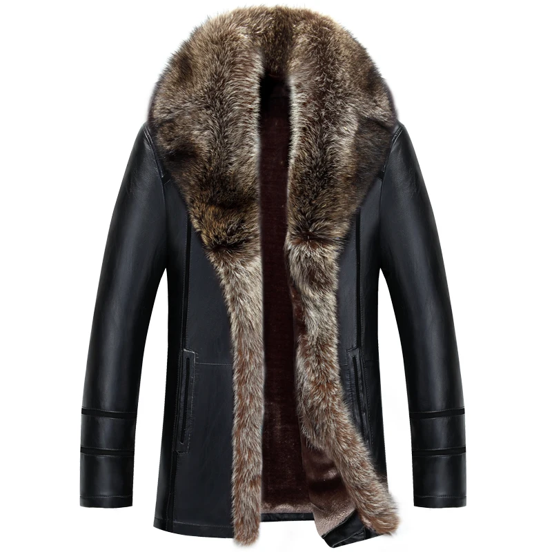 Russian Winter Raccoon Dog Fur Collar Leather Jacket Men New Thicken Windbreaker Coat Fashion Flocking Faux Leather Jacket Male
Russian Winter Raccoon Dog Fur Collar Leather Jacket Men New Thicken Windbreaker Coat Fashion Flocking Faux Leather Jacket Male