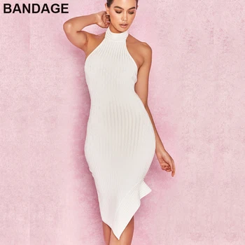 Leger Babe Elegant Fashion Knee Length Sleeveless Cocktail Backless Dresses Party Ruffle Side Halter White Rib Bandage Dress
Leger Babe Elegant Fashion Knee Length Sleeveless Cocktail Backless Dresses Party Ruffle Side Halter White Rib Bandage Dress