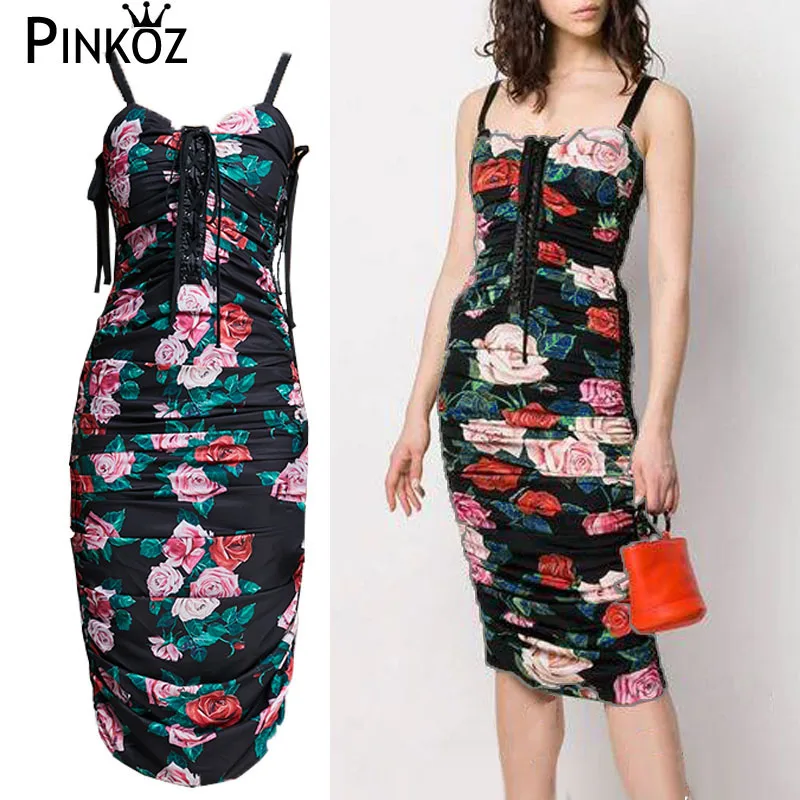 Pinkoz Rose Flower Print Slim Sheated Pleated Midi Dress Casual Spagheitii strap Party Dress Beach Dress Praitie Chic
Pinkoz Rose Flower Print Slim Sheated Pleated Midi Dress Casual Spagheitii strap Party Dress Beach Dress Praitie Chic