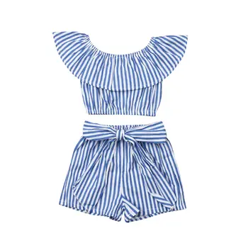 1-6Y Summer Kids Girls Striped Clothes Off shoulder Crop Tops Bowknot Shorts 2PCS Fashion Children Set
1-6Y Summer Kids Girls Striped Clothes Off shoulder Crop Tops Bowknot Shorts 2PCS Fashion Children Set