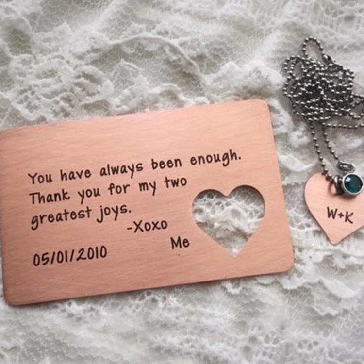 Latest Personalized Copper Wallet Insert Card Necklace Men's Anniversary Gift Handwriting Accepted YP4017
Latest Personalized Copper Wallet Insert Card Necklace Men's Anniversary Gift Handwriting Accepted YP4017