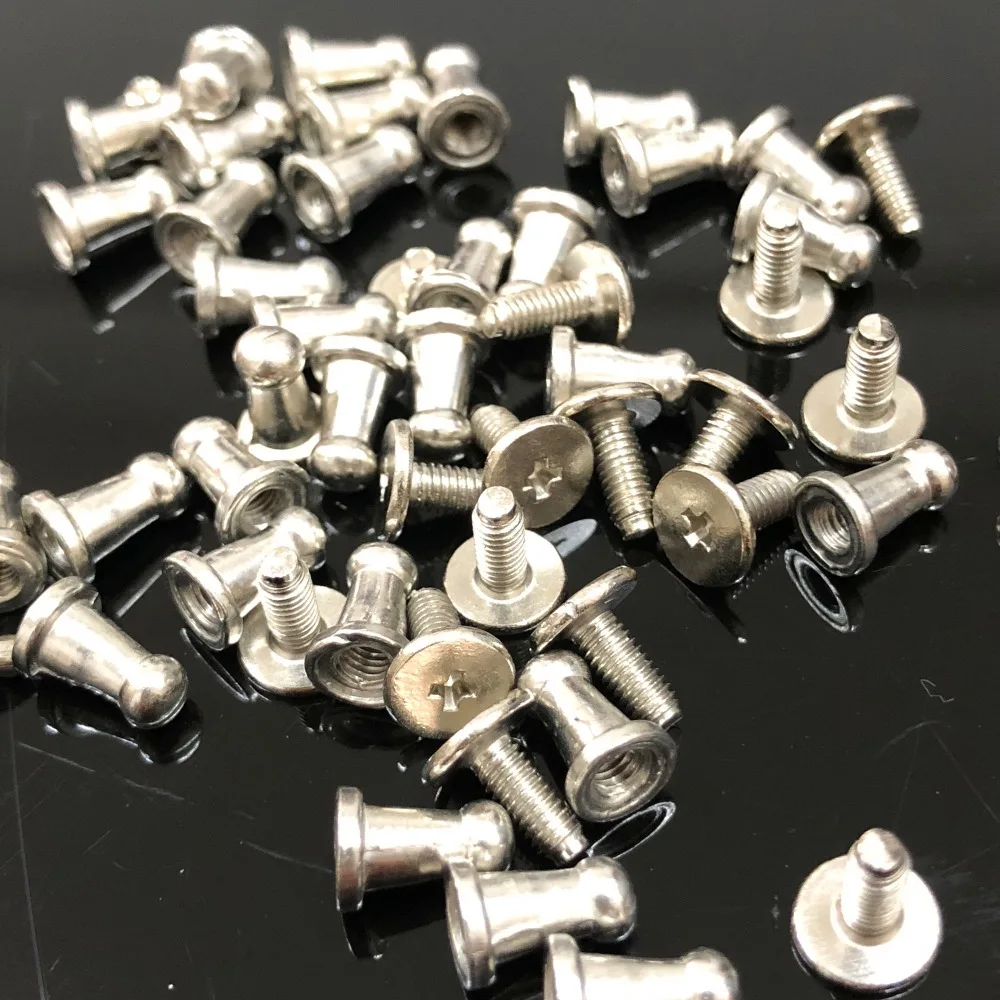 New 100PCS 9X4X6MM Silver Round Bottom Screw Spikes Metal Studs Rivets Screw Back Spots Cone Leather Craft Spikes Fit DIY Making
New 100PCS 9X4X6MM Silver Round Bottom Screw Spikes Metal Studs Rivets Screw Back Spots Cone Leather Craft Spikes Fit DIY Making