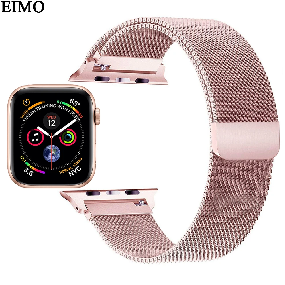 

EIMO Milanese Loop Strap pulsera for Apple Watch Band 42mm 44mm 40mm 38mm Iwatch series 4 3 2 1 Bracelet Wrist Belt Watchband