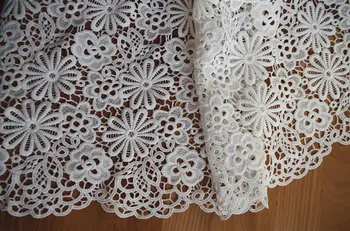ivory lace fabric, crocheted net lace for wedding table cloths with hollow out daisy flowers african lace fabric
ivory lace fabric, crocheted net lace for wedding table cloths with hollow out daisy flowers african lace fabric