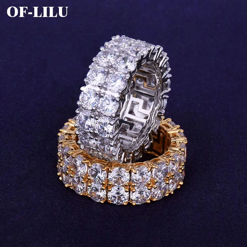 Luxury Rhinestone Two Rows Natural Cubic Zircon Tennis Ring Fashion Men's Hip Hop Jewelry Gold and Silver Ladies DIY 2019 New
Luxury Rhinestone Two Rows Natural Cubic Zircon Tennis Ring Fashion Men's Hip Hop Jewelry Gold and Silver Ladies DIY 2019 New