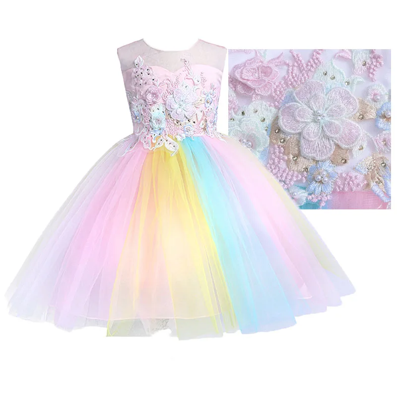 Summer Girls Rainbow Dress 2019 Elegant Teen Girl Wedding Party Pearl Dresses For Kids Princess Birthday Party Embroidered Dress
Summer Girls Rainbow Dress 2019 Elegant Teen Girl Wedding Party Pearl Dresses For Kids Princess Birthday Party Embroidered Dress