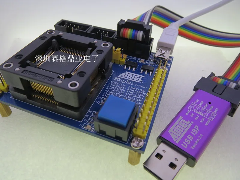 Opentop TQFP64 AT90CAN32/AT90CAN64/AT90CAN128/mega164 IC Burning seat Adapter testing seat Test Socket test bench in stock
Opentop TQFP64 AT90CAN32/AT90CAN64/AT90CAN128/mega164 IC Burning seat Adapter testing seat Test Socket test bench in stock