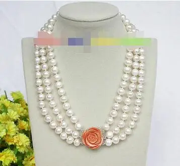 Free Shipping>> new hot natural 17" 10mm 3row round white pearls necklace 925 silver coral clasp j8618 Email to friends Share on
Free Shipping>> new hot natural 17" 10mm 3row round white pearls necklace 925 silver coral clasp j8618 Email to friends Share on