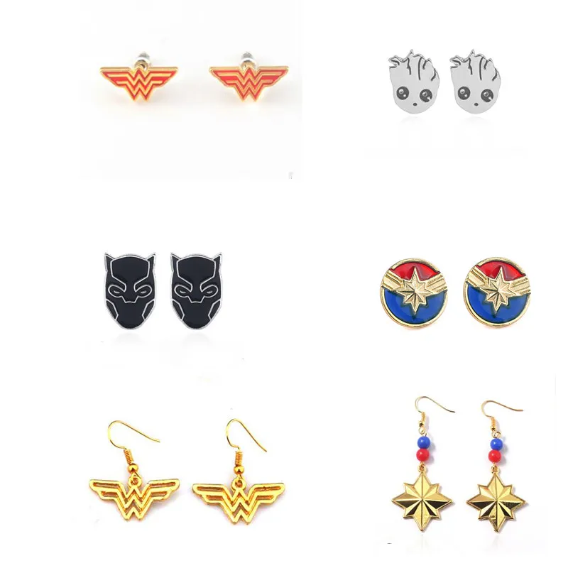 Rongji jewelry Captain Marvel earrings avengers 4 Iron Man Black Panther American Captain groot charm fashion jewelry men women
Rongji jewelry Captain Marvel earrings avengers 4 Iron Man Black Panther American Captain groot charm fashion jewelry men women