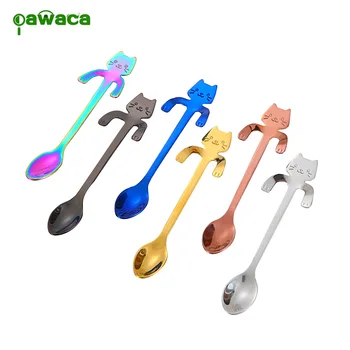 Spoon Set Mini Stainless Steel Cat Coffee Strring Tea Spoon Dessert Spoon Long Handle Tableware Kitchen Supplies
Spoon Set Mini Stainless Steel Cat Coffee Strring Tea Spoon Dessert Spoon Long Handle Tableware Kitchen Supplies