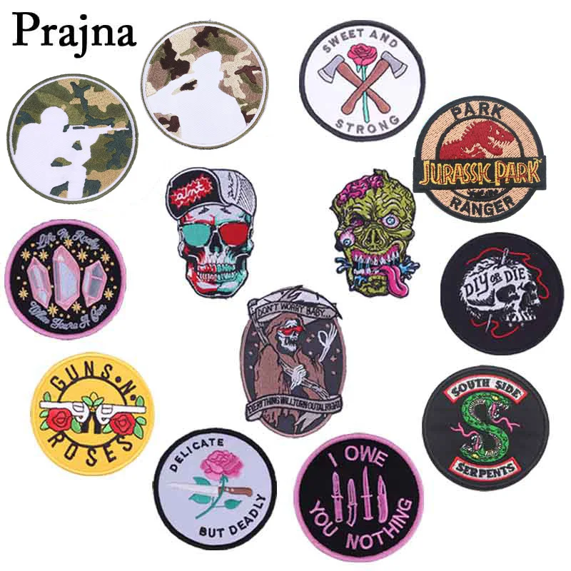 Prajna Star Wars Riverdale Patch For Clothes Applique Guns N Roses Jurassic Embroidery Overlock Badge Iron On Patches Stickers E
Prajna Star Wars Riverdale Patch For Clothes Applique Guns N Roses Jurassic Embroidery Overlock Badge Iron On Patches Stickers E