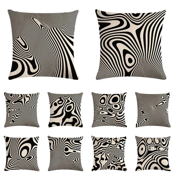 Geometric Pillow Cover Cushion Case Black and white Decorective Zebra Stripe Printed Cotton Linen Cushion Cover 45x45cm ZY986
Geometric Pillow Cover Cushion Case Black and white Decorective Zebra Stripe Printed Cotton Linen Cushion Cover 45x45cm ZY986