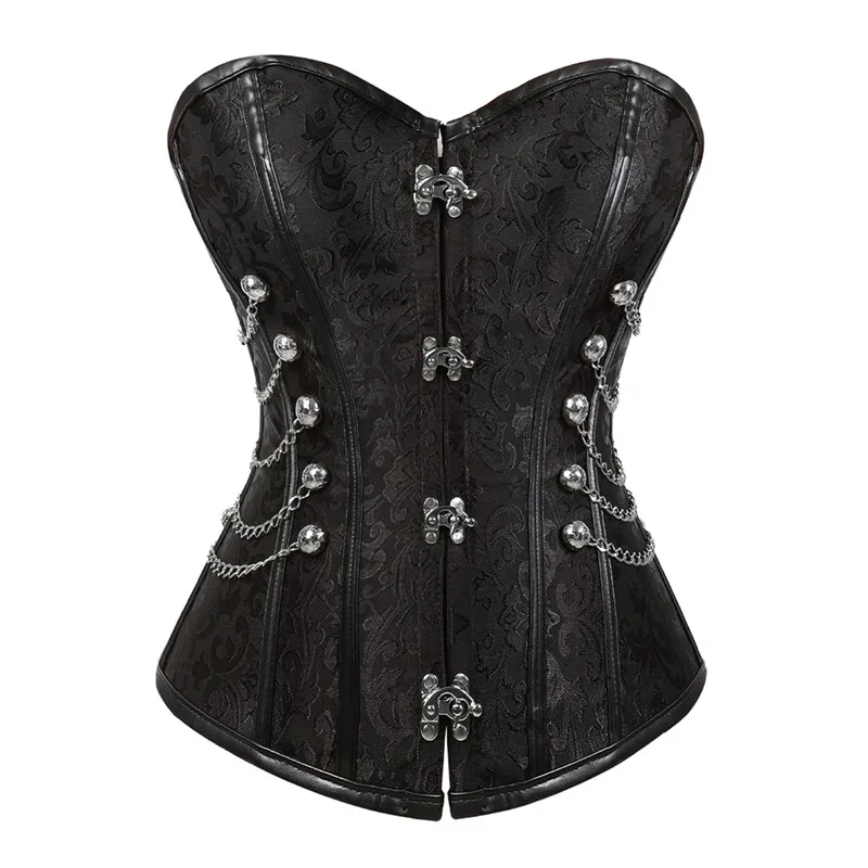 Gothic Corsets Bustiers Steampunk Pirate Clothing for Women Plus Size Faux Leather Corset Steel Bone Spiral Overbust Corselt
Gothic Corsets Bustiers Steampunk Pirate Clothing for Women Plus Size Faux Leather Corset Steel Bone Spiral Overbust Corselt