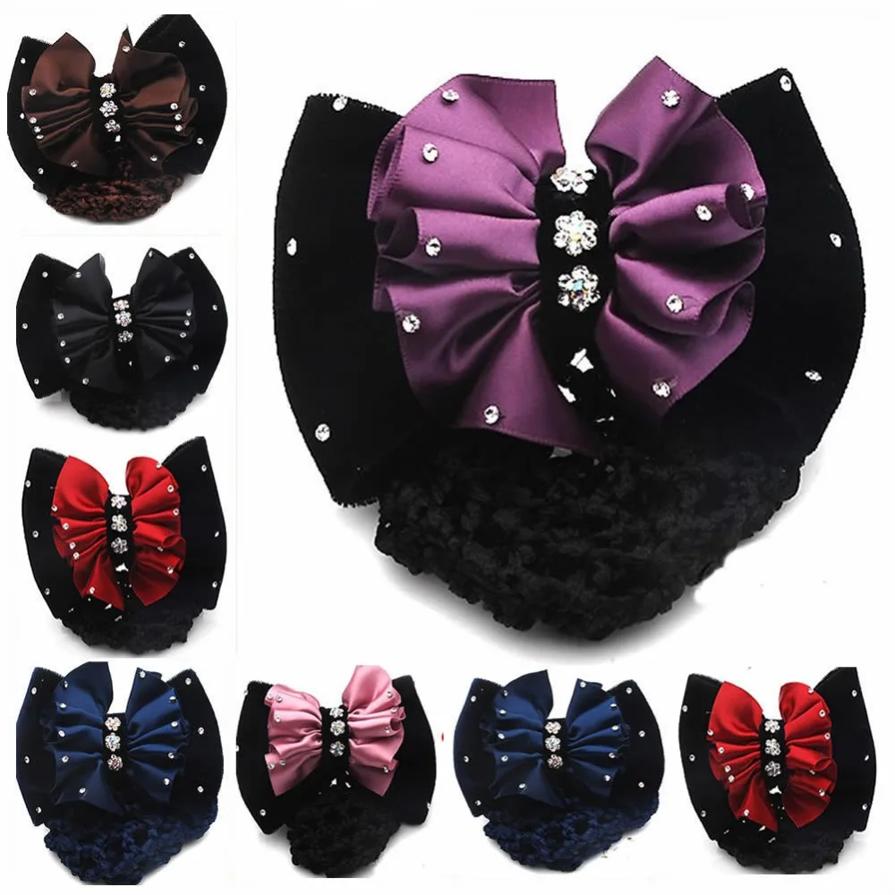 3pcs/lot Satin Lady Bow Rhinnewestone Barrette Hair Clip Cover Bowknot Net Bun Snood
3pcs/lot Satin Lady Bow Rhinnewestone Barrette Hair Clip Cover Bowknot Net Bun Snood